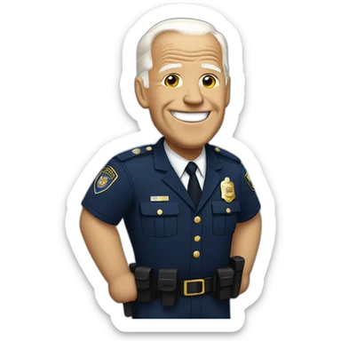 Joe Biden With a police uniform sticker