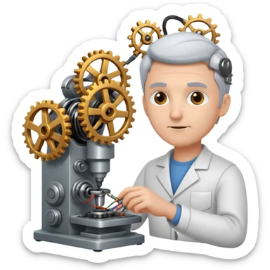 inventor creating a machine sticker