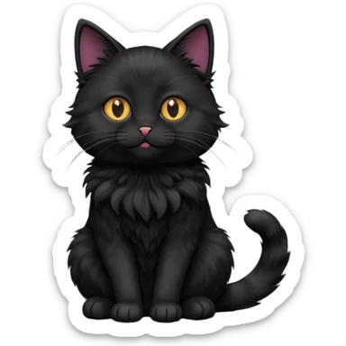 Black cat cute poses sticker