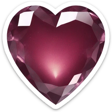 crystal heart with burgundy shimmer sticker