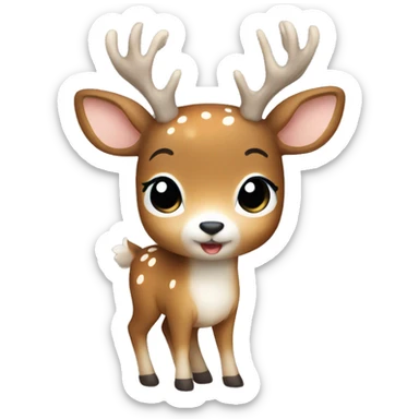 Cute deer full body with little white spots sticker