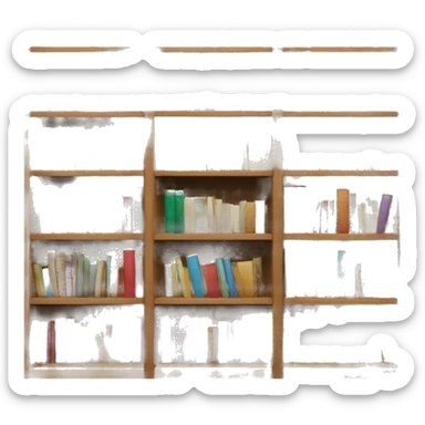Bookshelves full of books sticker