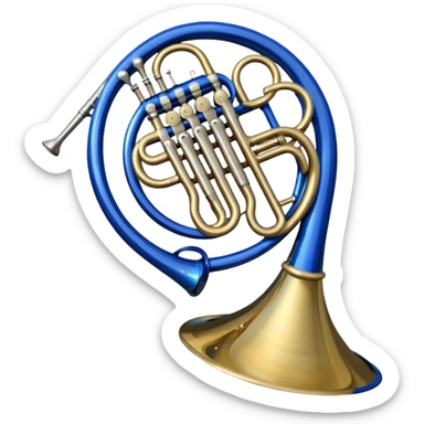 Blue french horn her tarafı mavi sticker