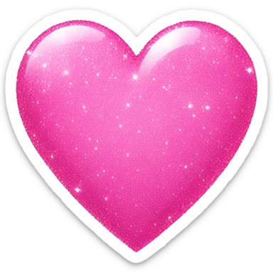 Pink sparkles heart sticker