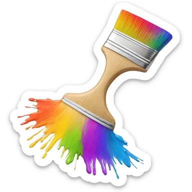 rainbow paint brush sticker