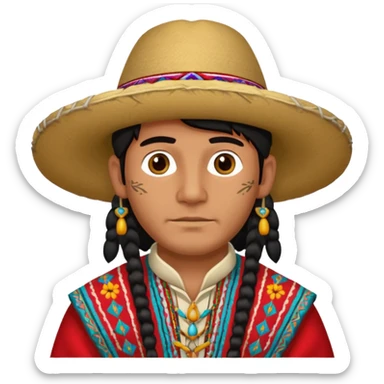andean man with andean details sticker