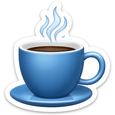 hot blue coffe cup sticker