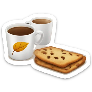 café con hoja de otoño sticker