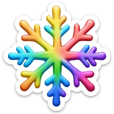 Rainbow snow flake  sticker