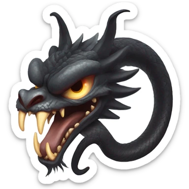 garuda snake demon who resembles a baphomet cat creature with fangs sticker