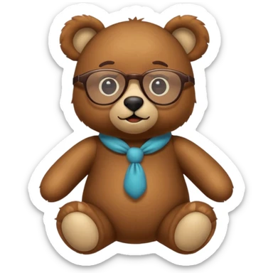 toy bear with glasses sticker