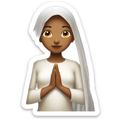 Caramel skin Girl praying for with white veil  sticker
