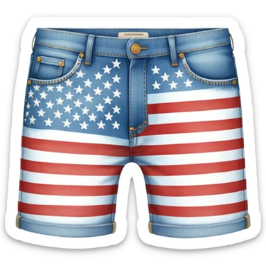 American flag Jean shorts sticker