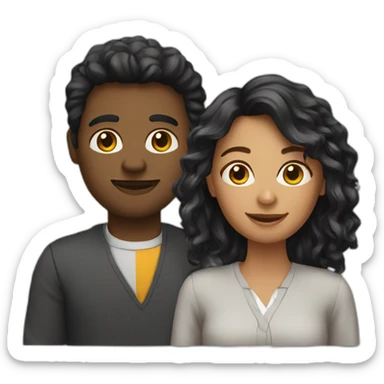 3 diverse coworkers sticker