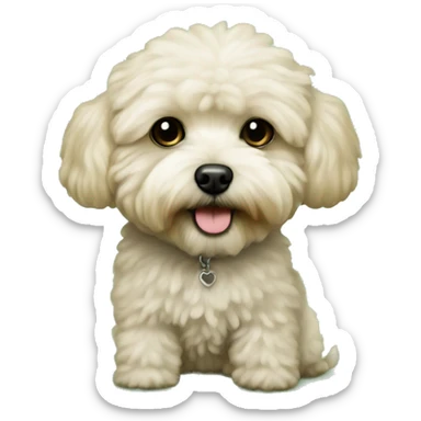 maltipoo dog on green loveseat sticker