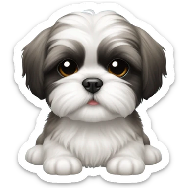 Two shihtzu puppies sticker