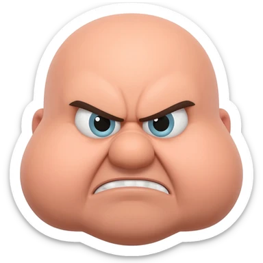 Angry Puff face sticker