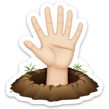 Hand in hole sticker