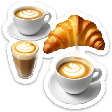 hot cappuccino's and croissants  sticker