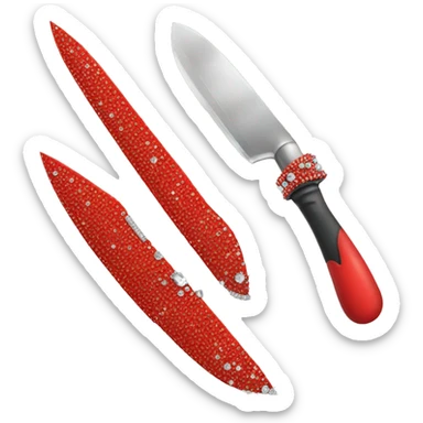 one red knife with rhinestones everywhere  sticker