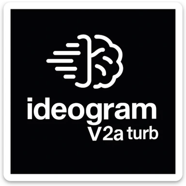 recreate this logo with text of "ideogram V2a turb", MAKE IT FIT IN SQAURE  sticker