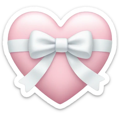 Pastel pink heart with white bow sticker