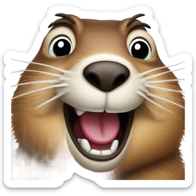 groundhog laughing sticker