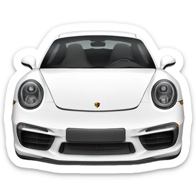 white new Porsche 911  sticker