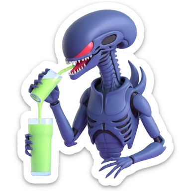 xenomorph alien drinking sticker