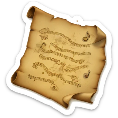 Treasure map with music inside sticker