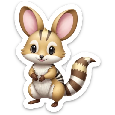 Tropical Exotic Minccino-Numbat-Pachirisu-Emolga-fusion  sticker