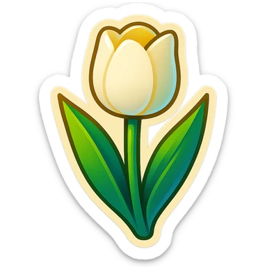 white tulip retro stickers style sticker