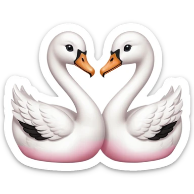 Dos cisnes pegando sus cabezas   sticker
