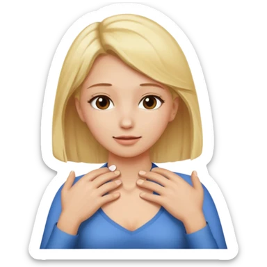 Hands grabbing blonde persons neck sticker