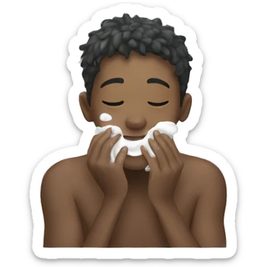 boy washing face sticker