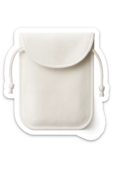 white velvet jewelry pouch sticker