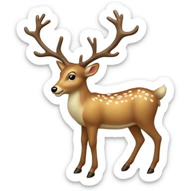 A vintage Christmas deer  sticker