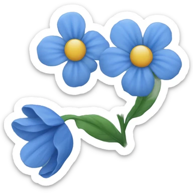 blue flower sticker