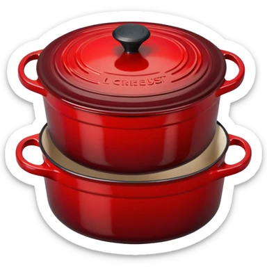 dark red le creuset sticker