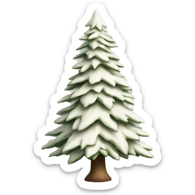 Realistic isolated off white fir christmas tree   sticker