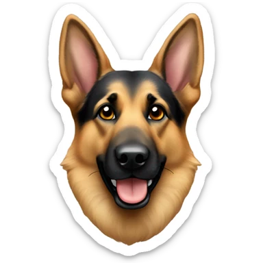 German shepherd dog with an earring sticker