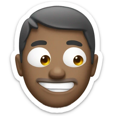 Normal emoji with a bit of white paint on its face sticker