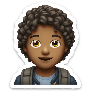 realistic portrait of a boy sticker