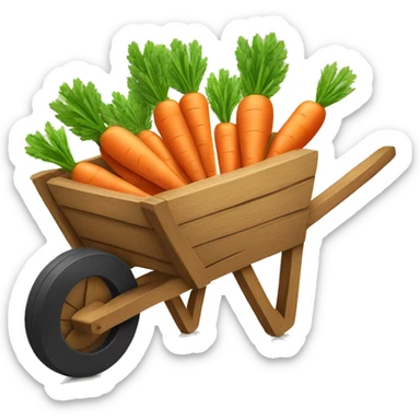 Carrots in a wooden  wheelbarrow  sticker