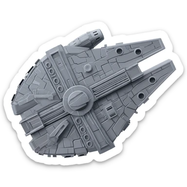 the millennium falcon flying through space sticker