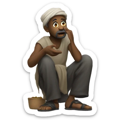 Beggar asking for money sticker