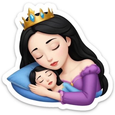 Sleeping beauty black hair sticker