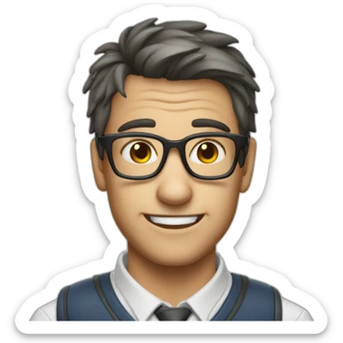 stupied nerd face dark rat sticker