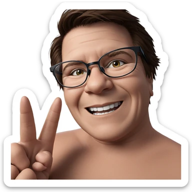 smiling boy with glasses indoors sticker