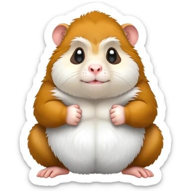 cartoon full body hamster, and add muscle of gorilla, but keep face of hamster  sticker